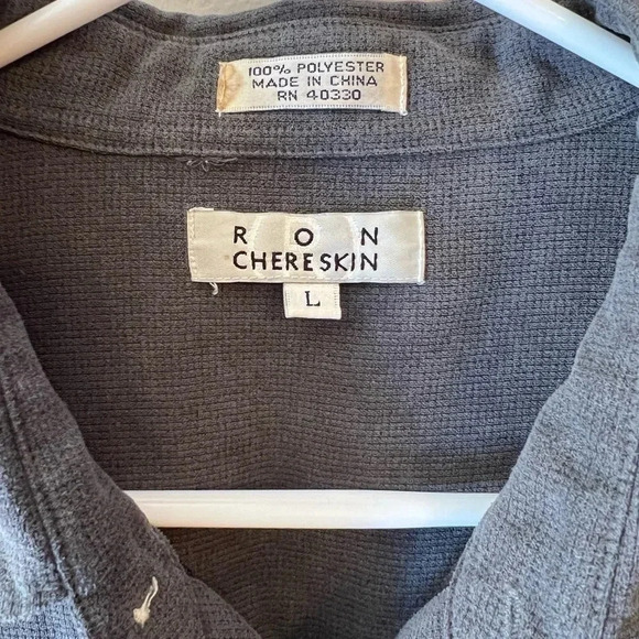 Ron Chereskin Mens Casual Button Down Long Sleeve Large Gray Winter Workwear - Picture 2 of 5